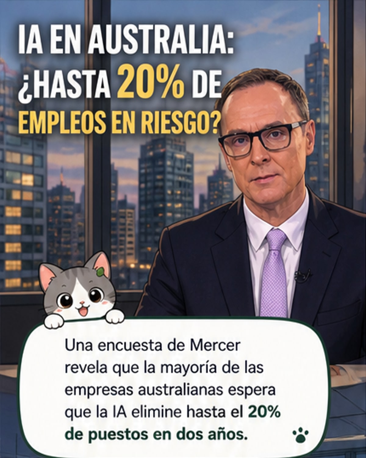 IA podría eliminar 1 de cada 5 empleos