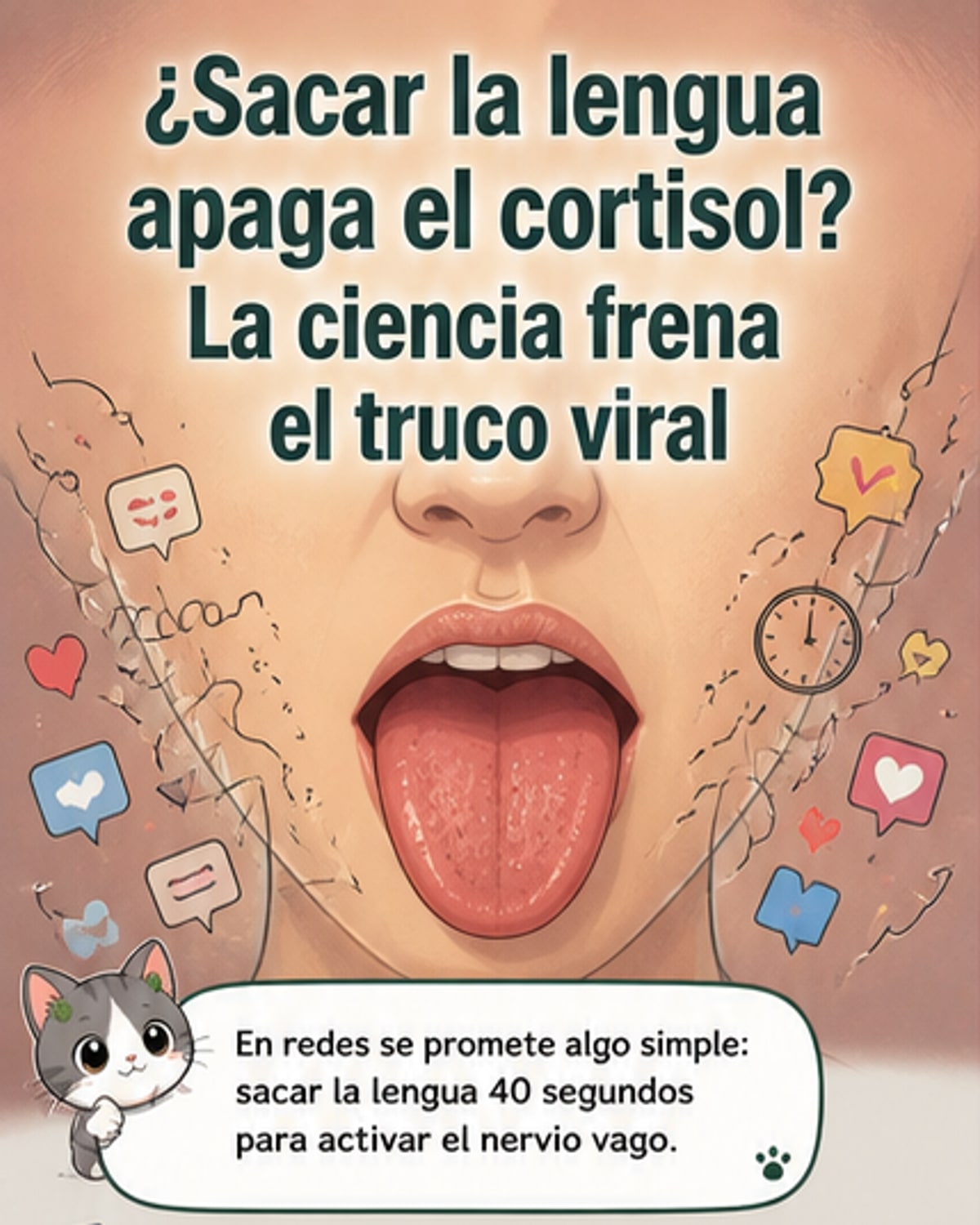 Sacar la lengua para calmar el estrés: ¿funciona?