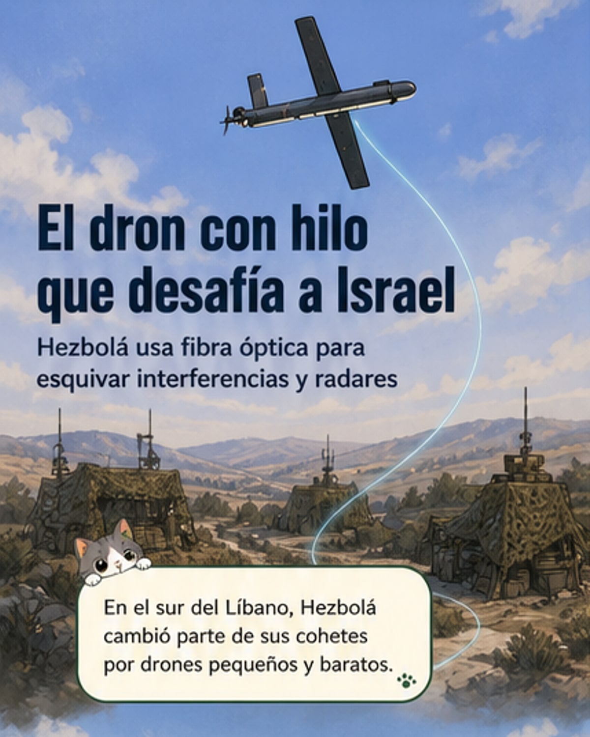 Drones con fibra óptica desafían a Israel