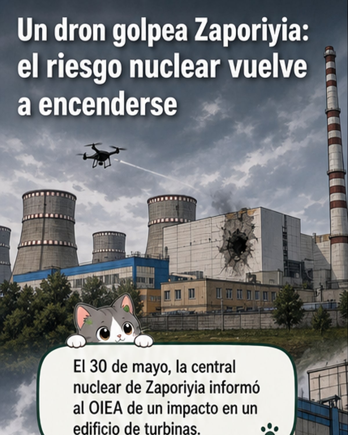 Impacto de dron en planta nuclear