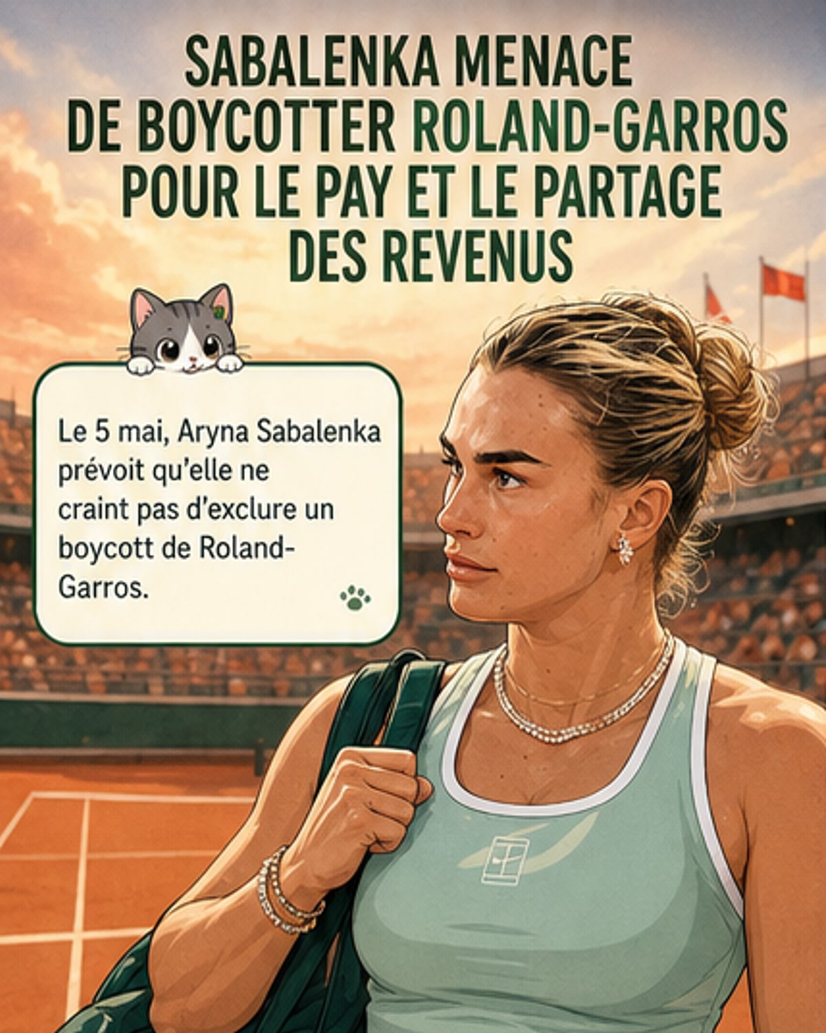 Sabalenka menace un boycott de Roland-Garros