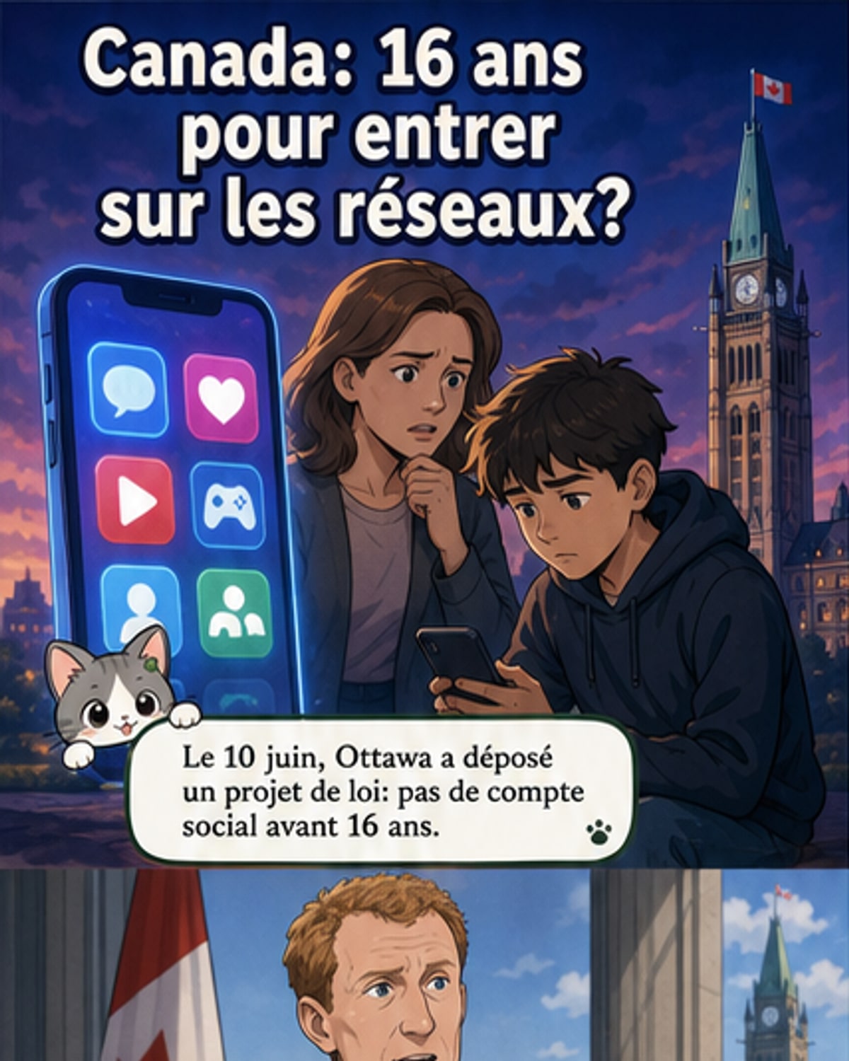 Le Canada veut interdire les réseaux aux moins de 16 ans
