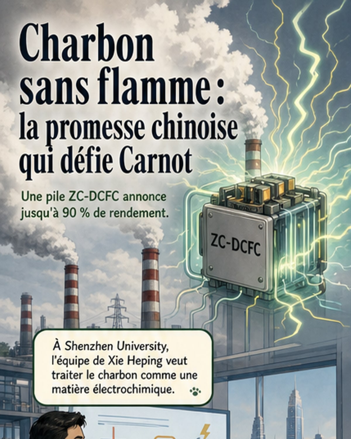 Une pile à charbon sans flamme ?