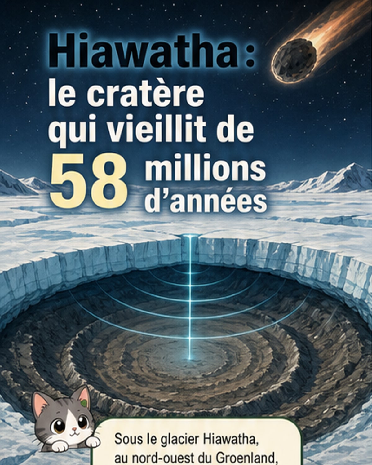 Un cratère au Groenland daté 58 M d'années trop tard