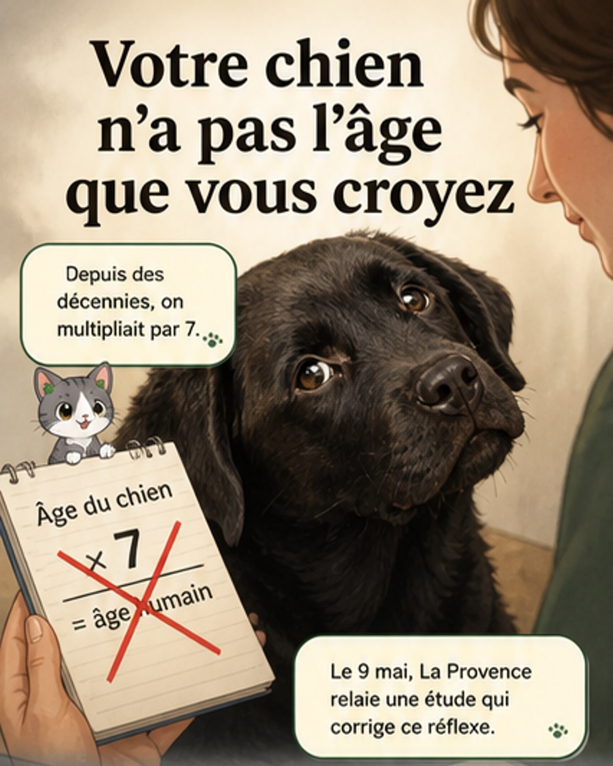 L’âge humain de votre chien n’est pas x7