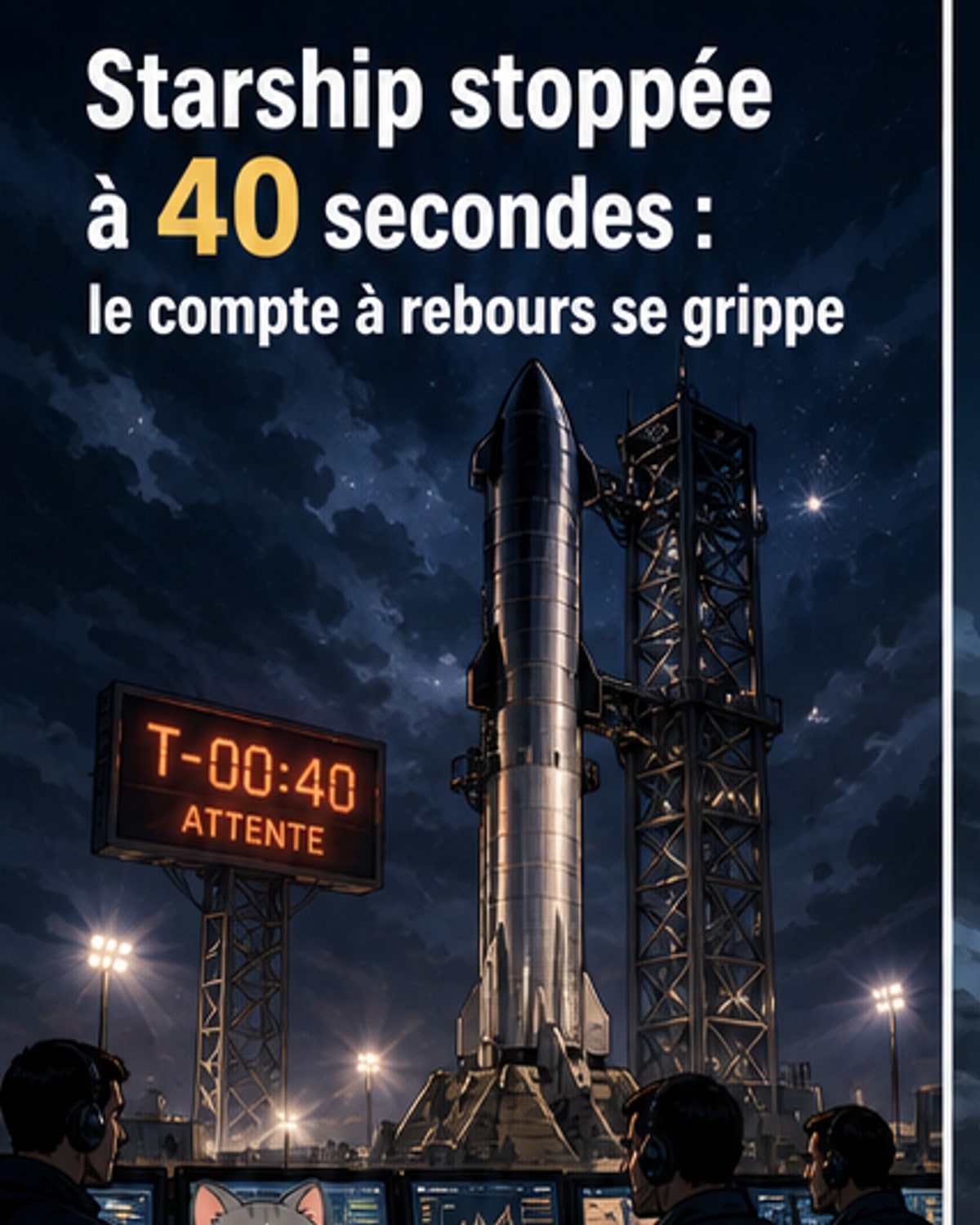 Starship stoppé à 40 secondes du décollage
