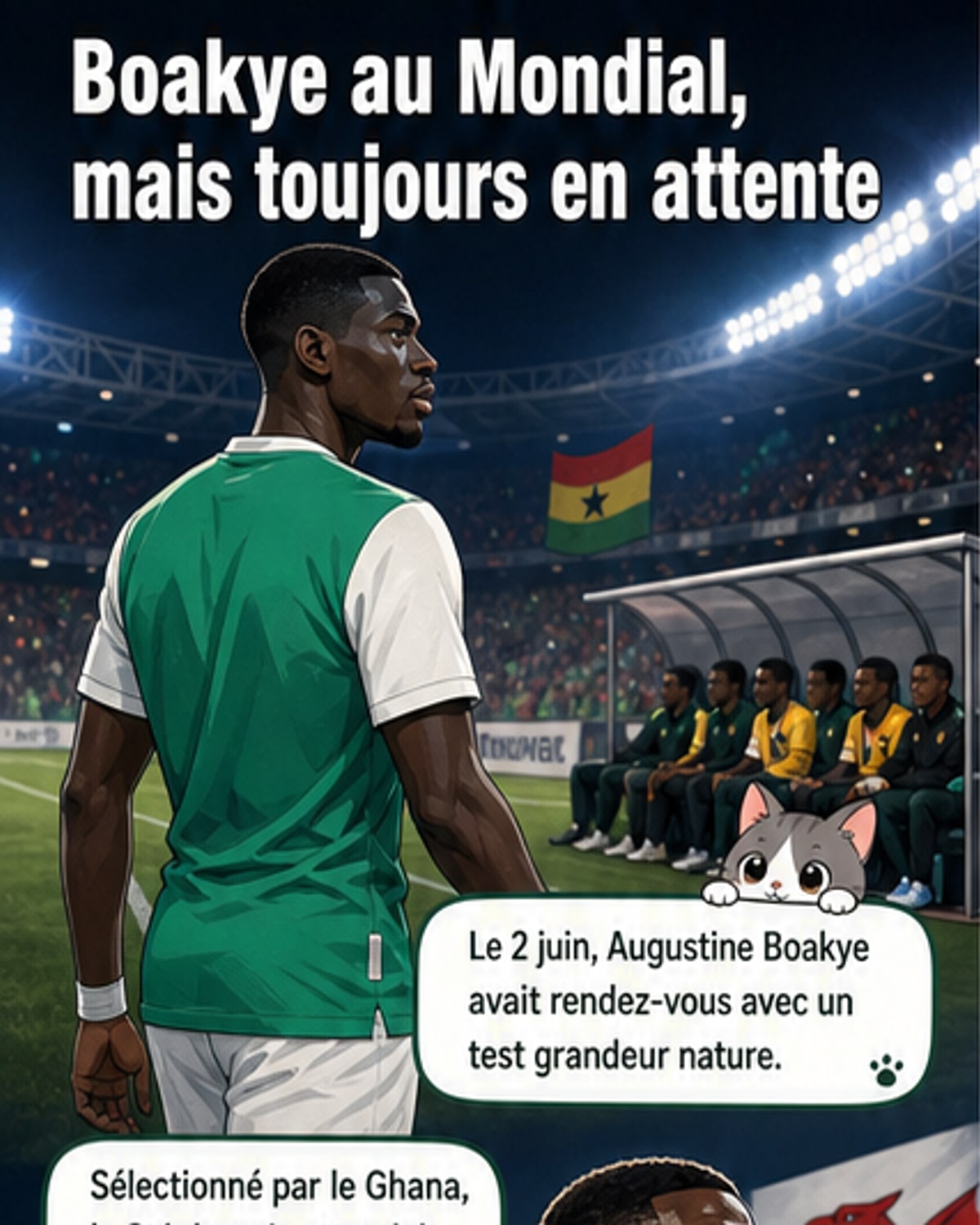 Boakye appelé, mais pas encore aligné