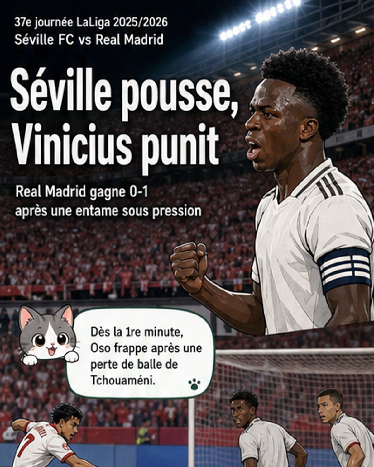 Real Madrid s'impose 1-0 à Séville