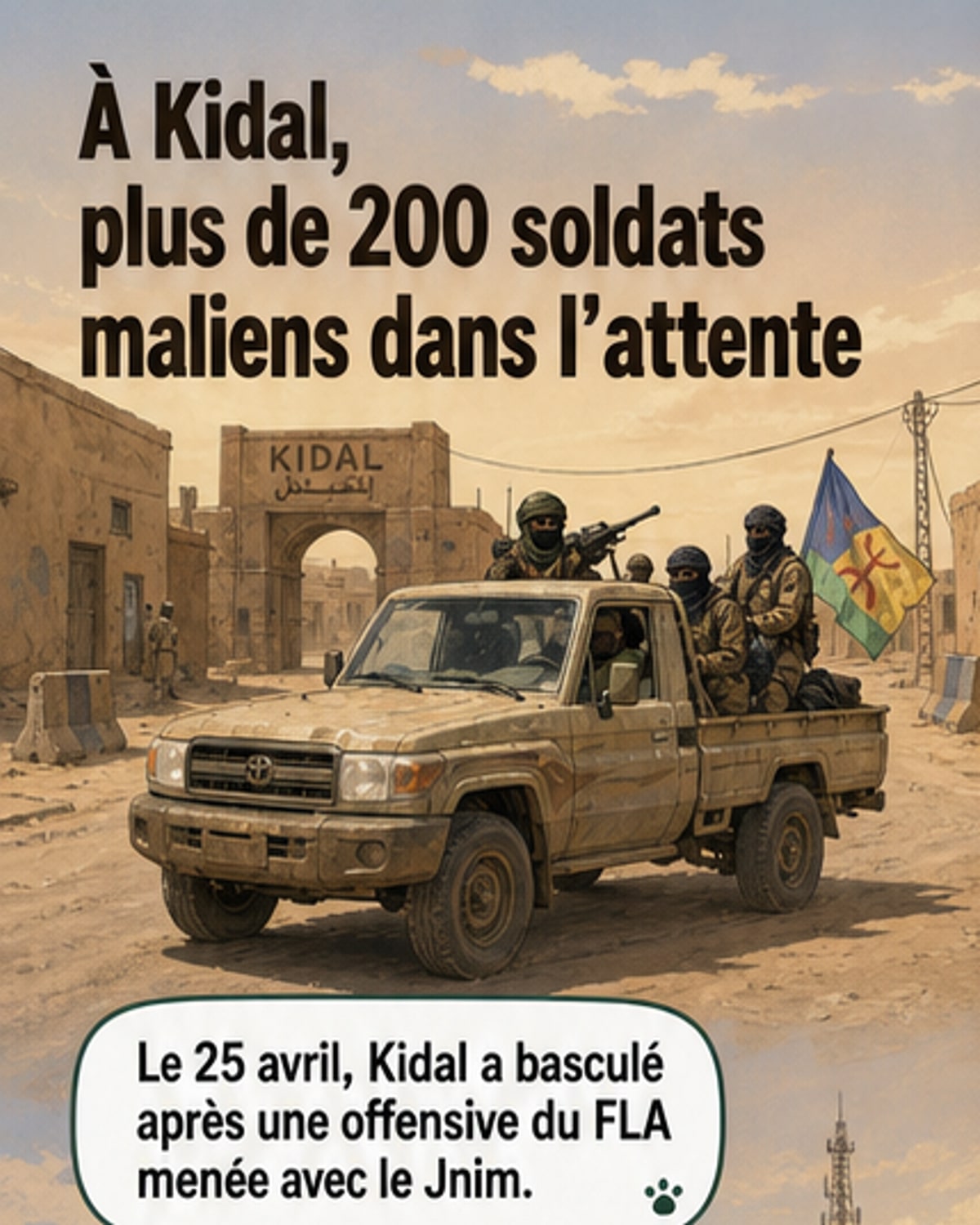 Plus de 200 soldats maliens capturés à Kidal