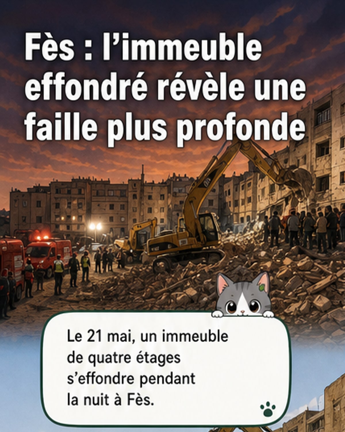 Un immeuble s'effondre à Fès