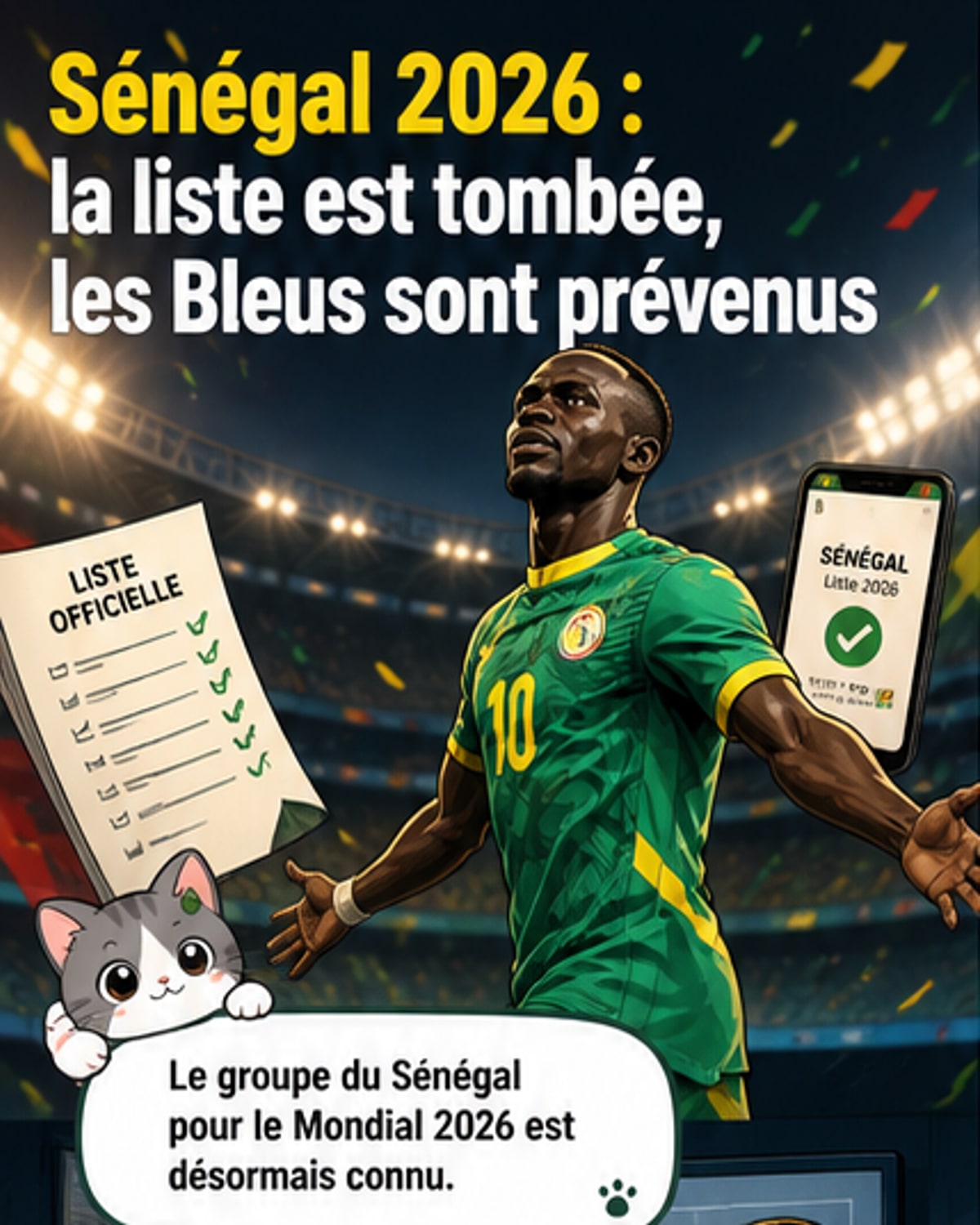 Sénégal : la liste pour le Mondial 2026