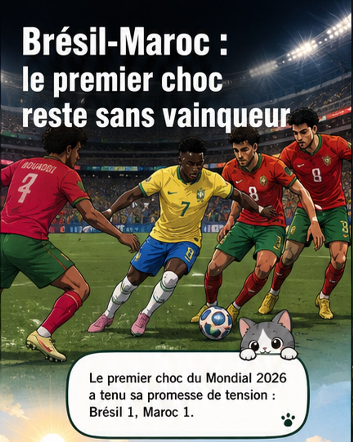 Brésil–Maroc : 1-1 dans le choc d'ouverture