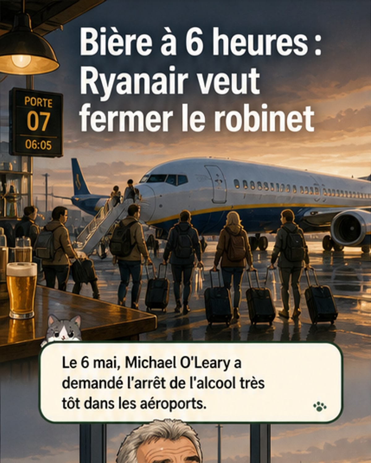 Ryanair veut interdire l’alcool tôt le matin