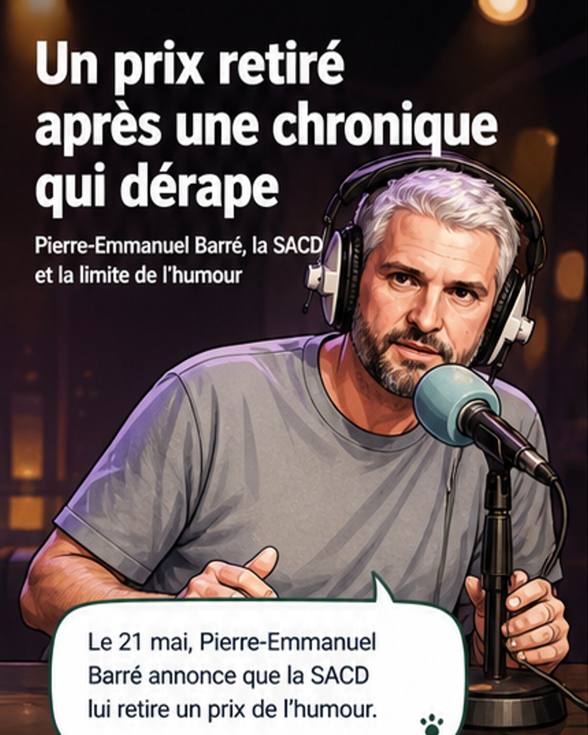 Un prix d'humour retiré à Barré