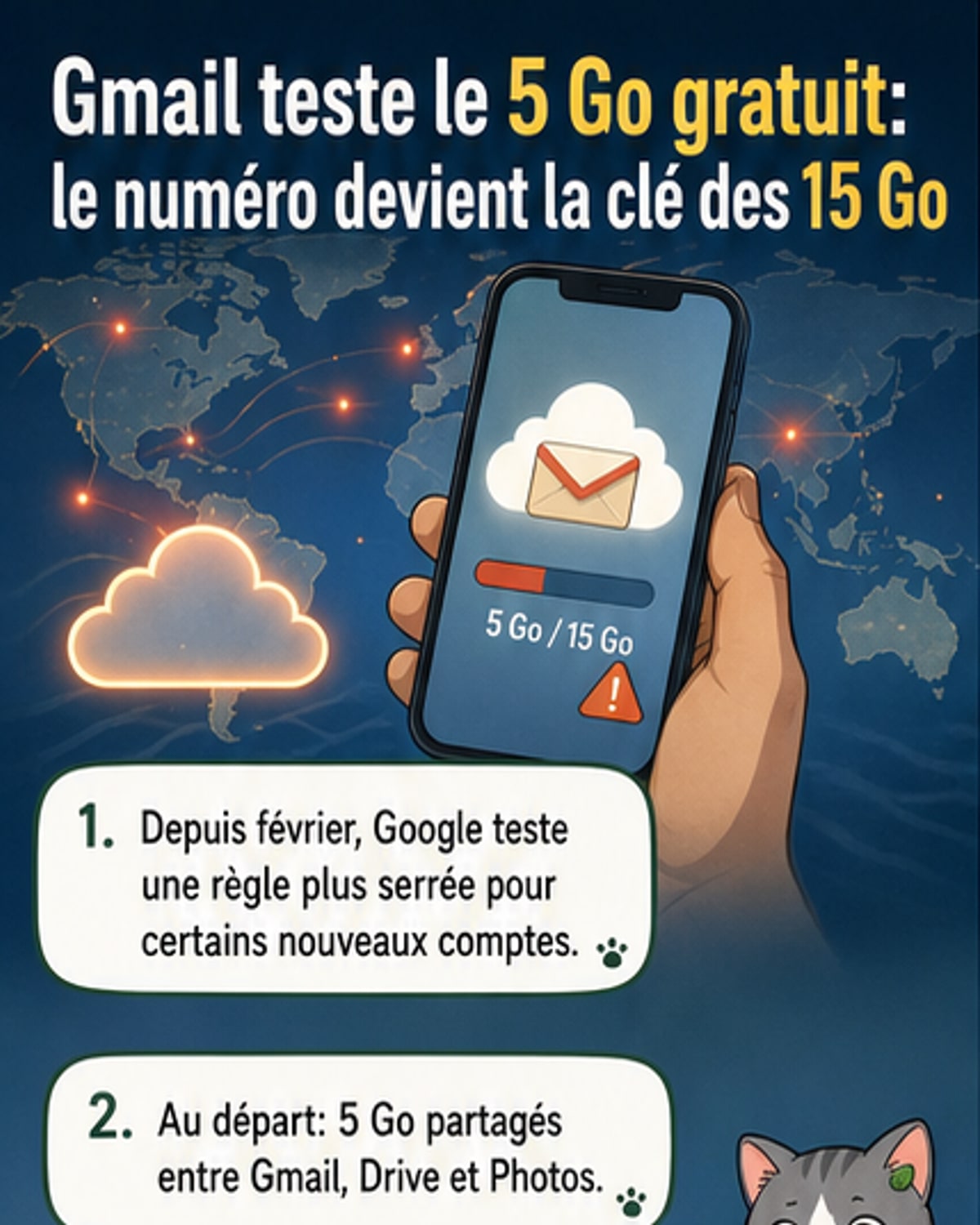 Gmail réduit le stockage sans numéro