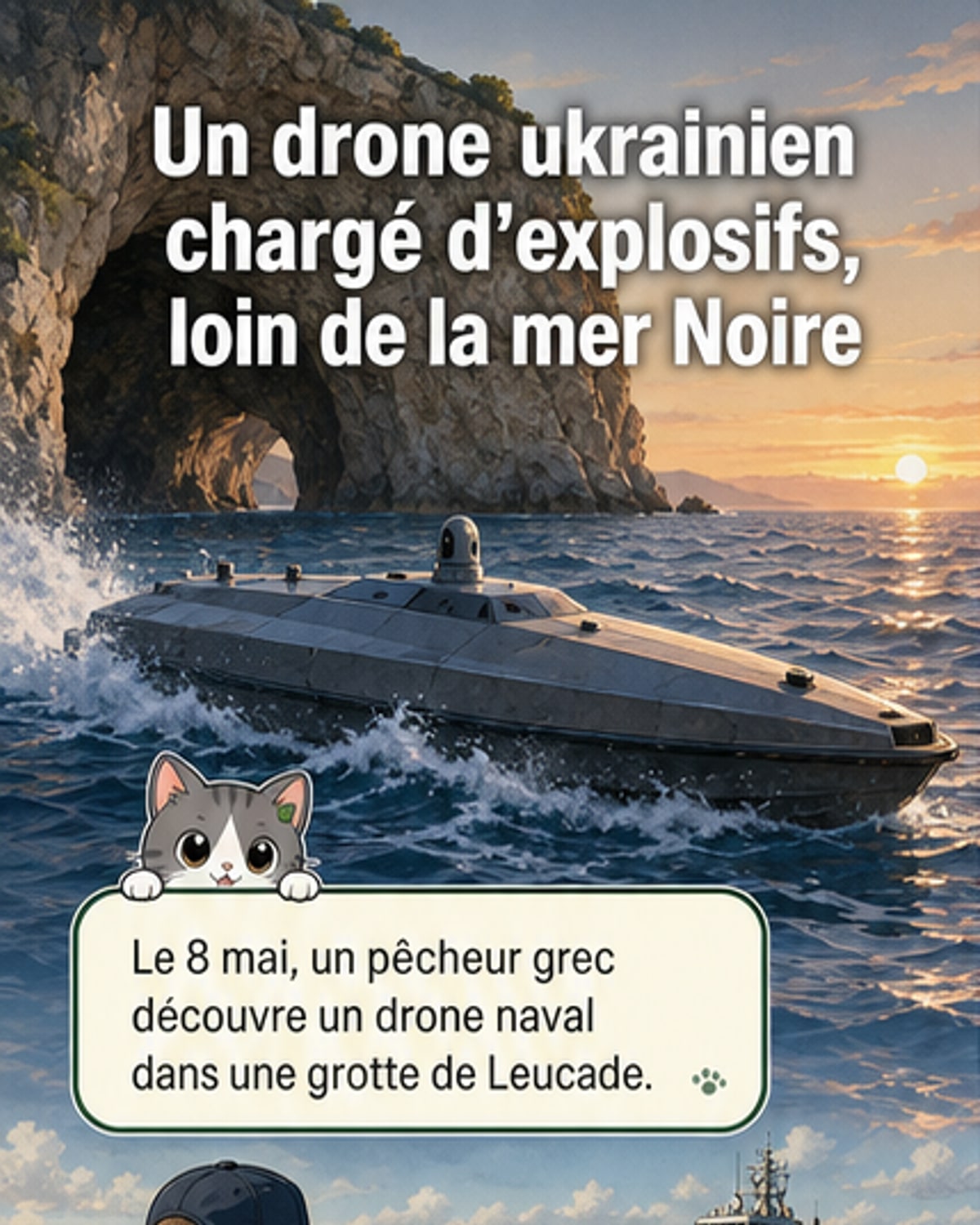 Un drone naval ukrainien retrouvé en Grèce