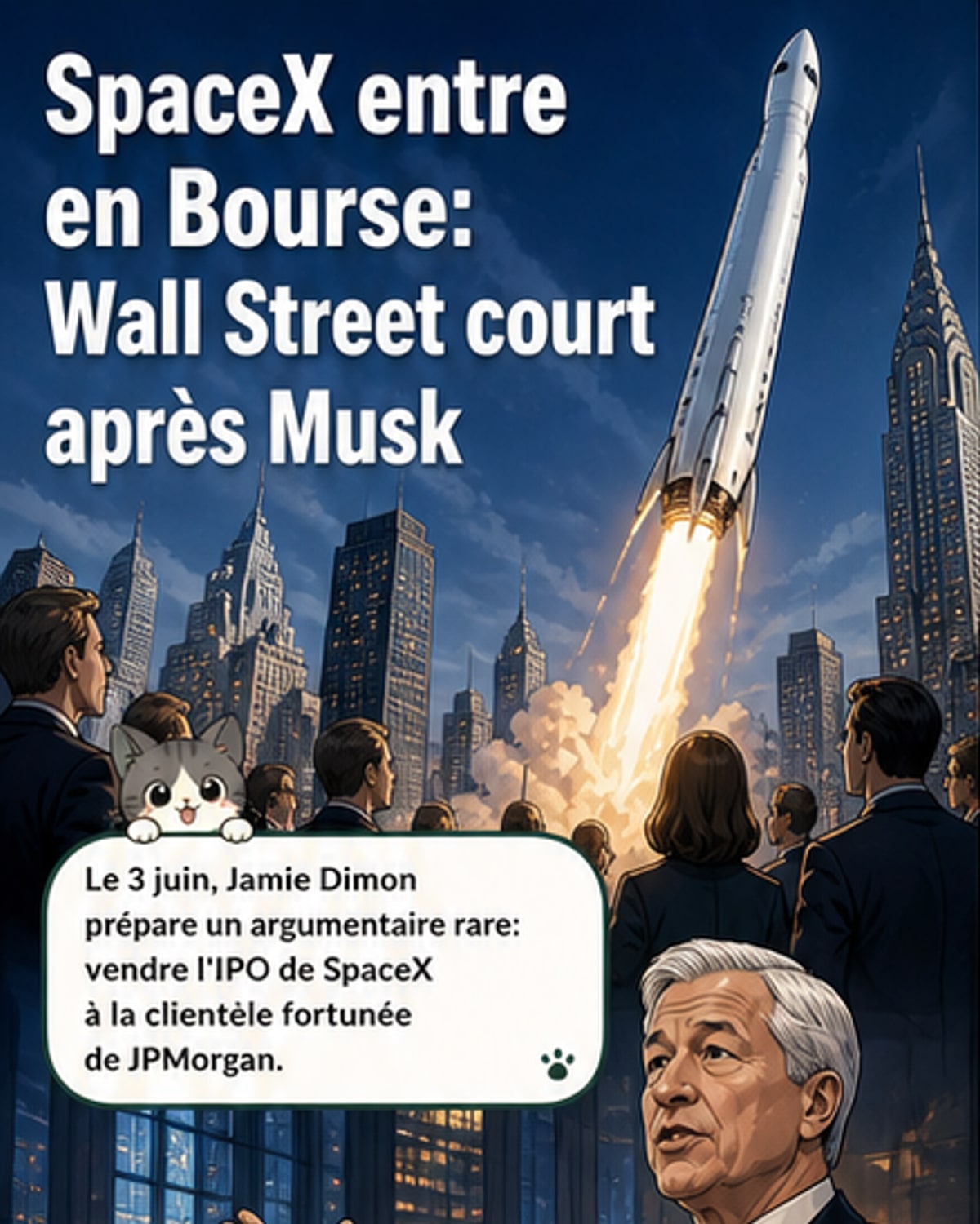 Dimon présente l’IPO SpaceX à l’élite
