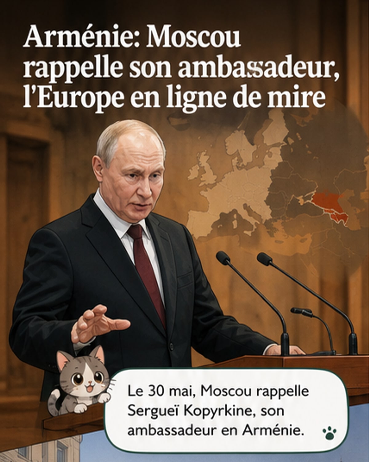Moscou rappelle son ambassadeur à Erevan