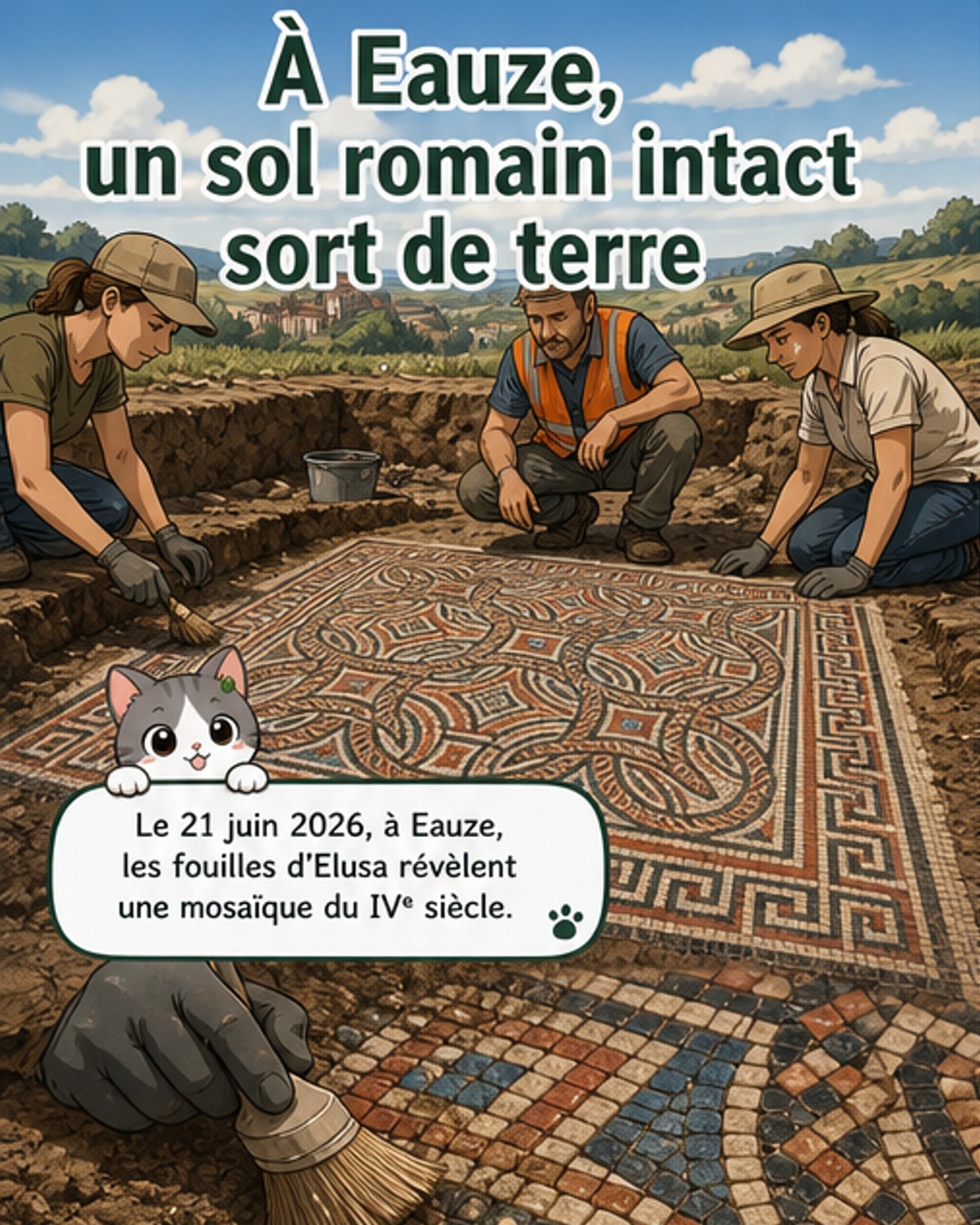 Une mosaïque romaine intacte refait surface