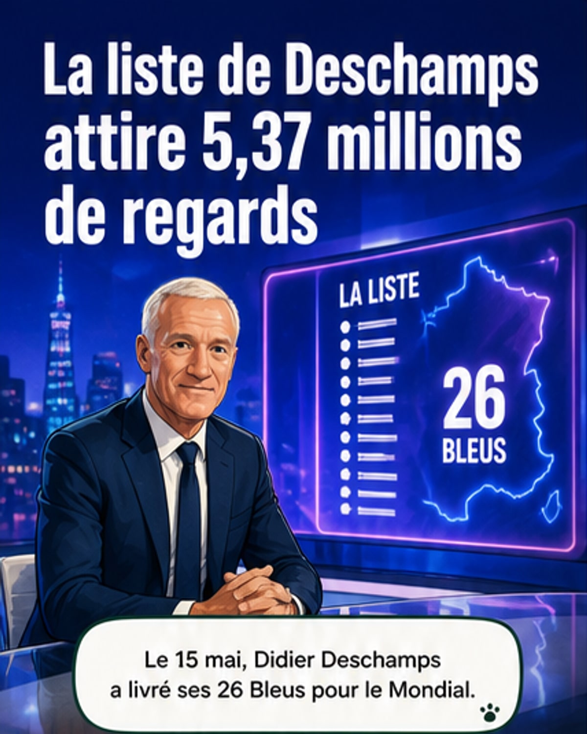 5,37 millions ont suivi la liste de Deschamps