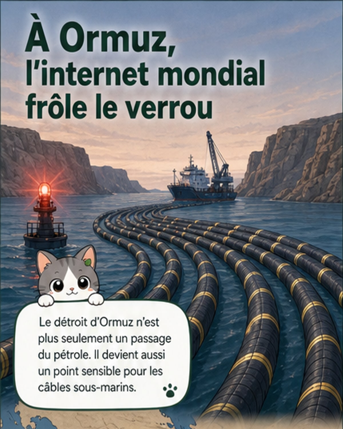 Le détroit d’Ormuz menace les câbles mondiaux