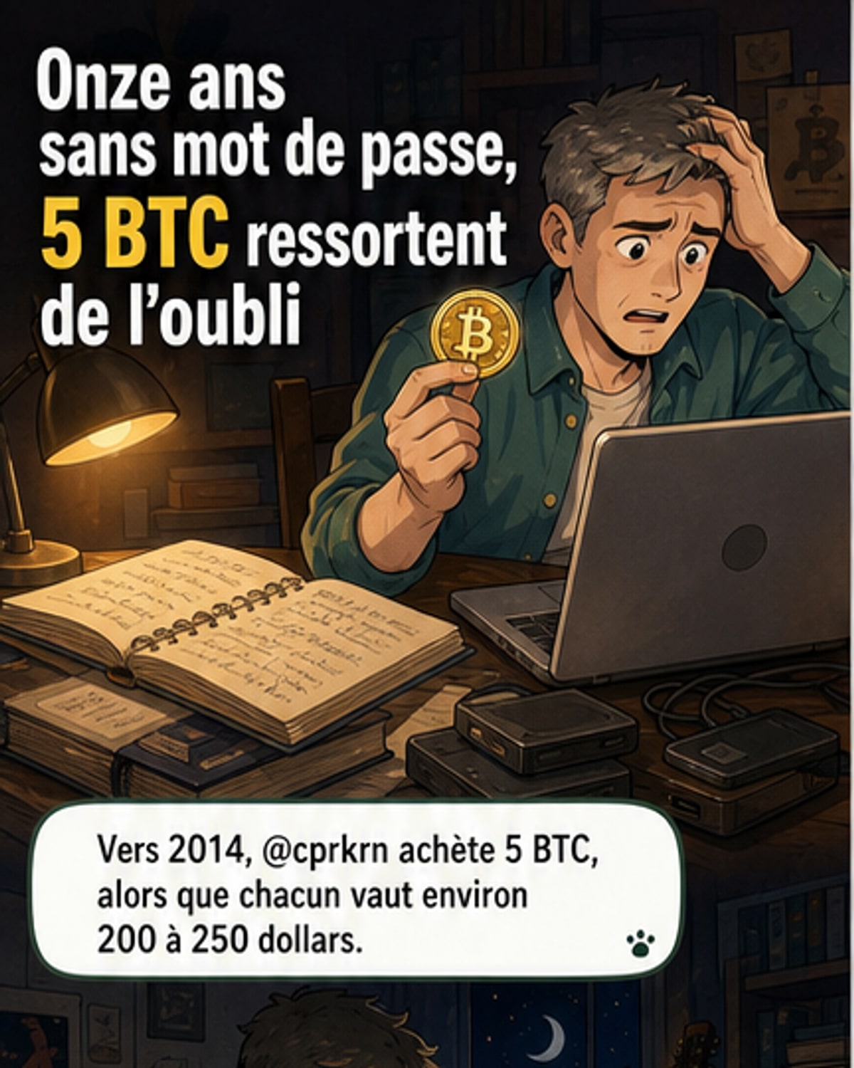 Il retrouve 400 000 $ en Bitcoin perdu depuis 11 ans