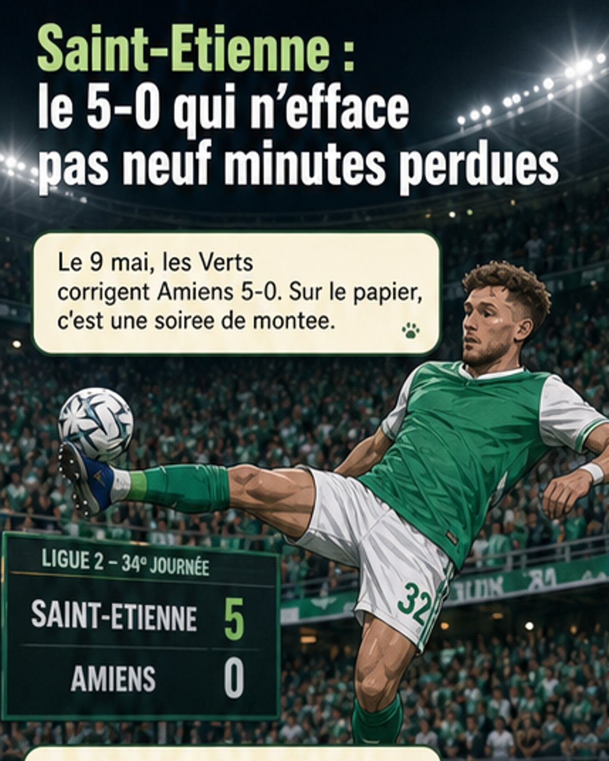Saint-Étienne, 9 minutes en Ligue 1