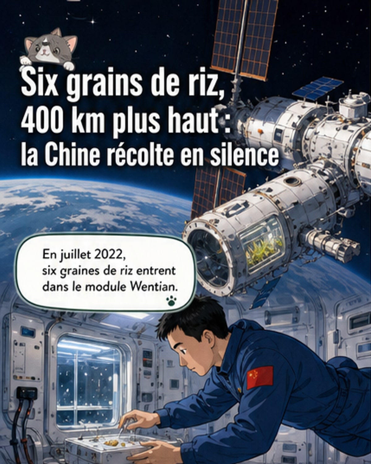 Du riz cultivé dans l’espace depuis deux ans