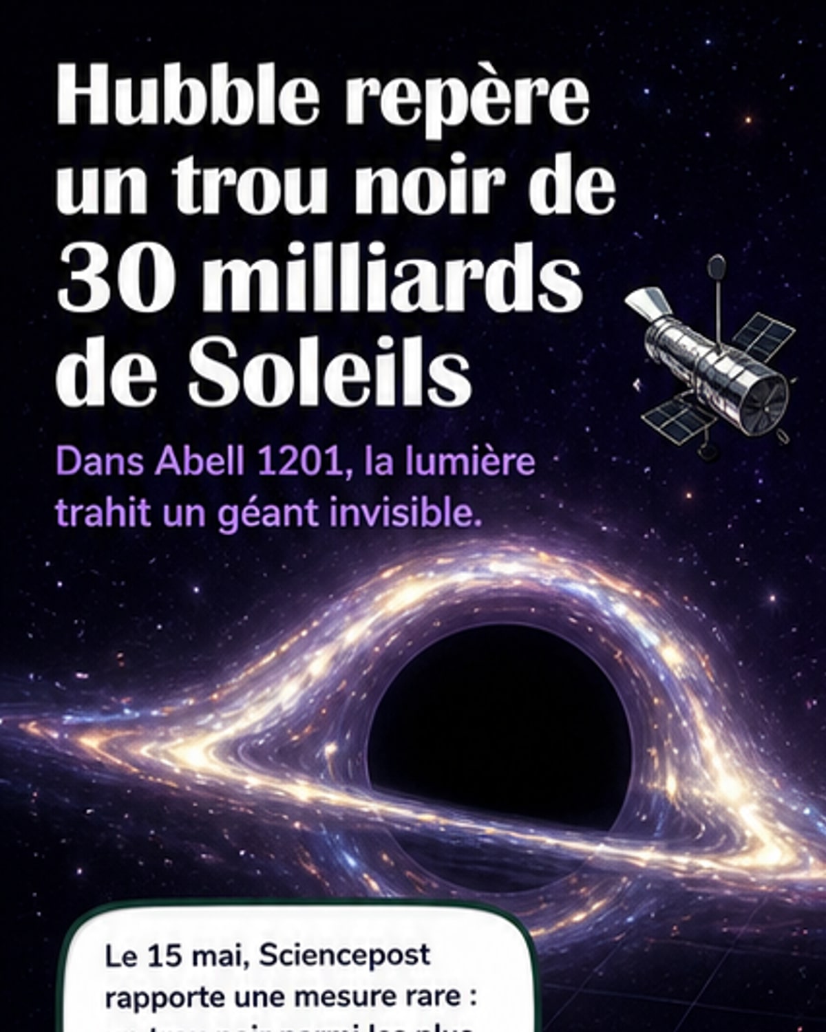 Un trou noir 30 milliards de fois plus massif que le Soleil
