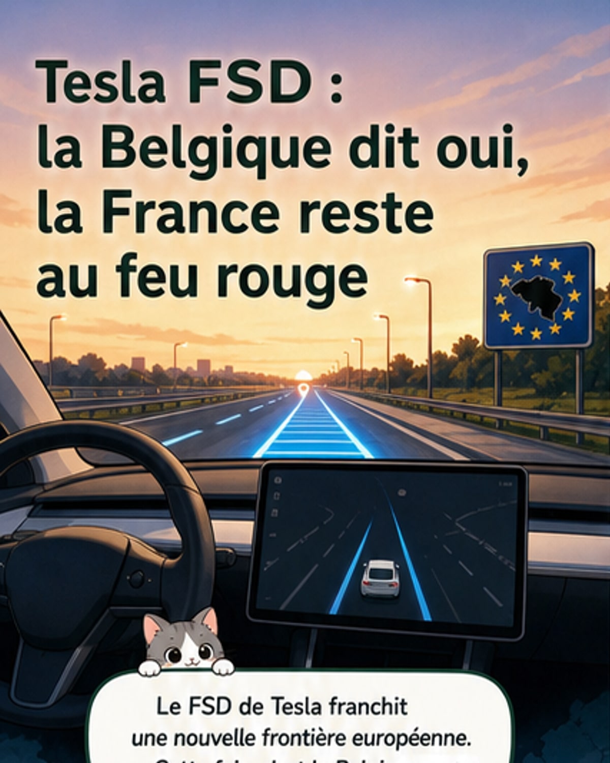 La Belgique autorise la conduite autonome de Tesla