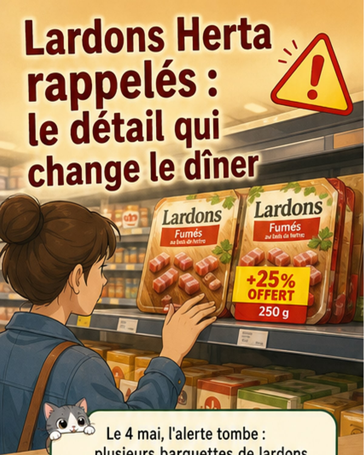 Rappel massif de lardons Herta