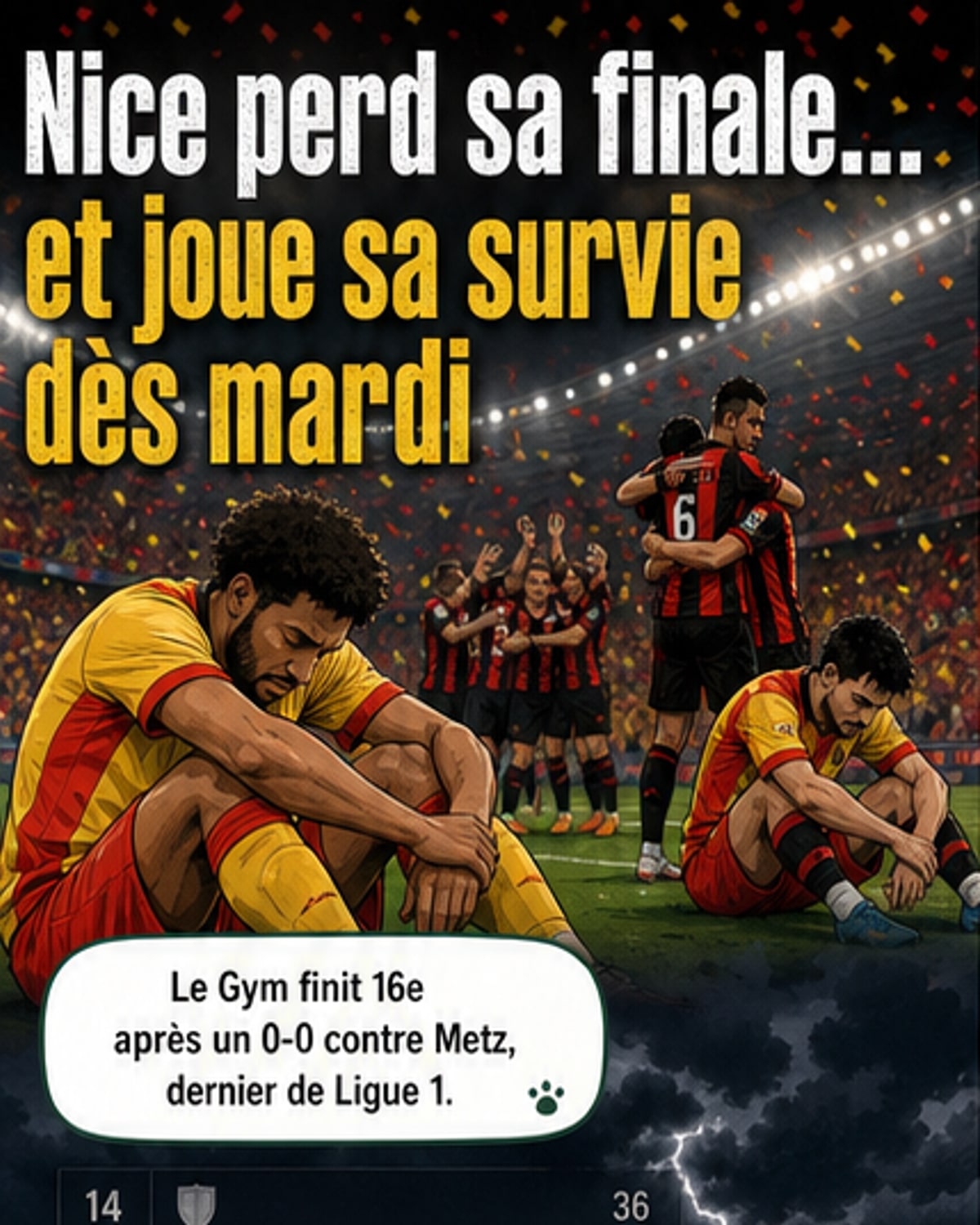 Nice, chute vertigineuse en Ligue 1