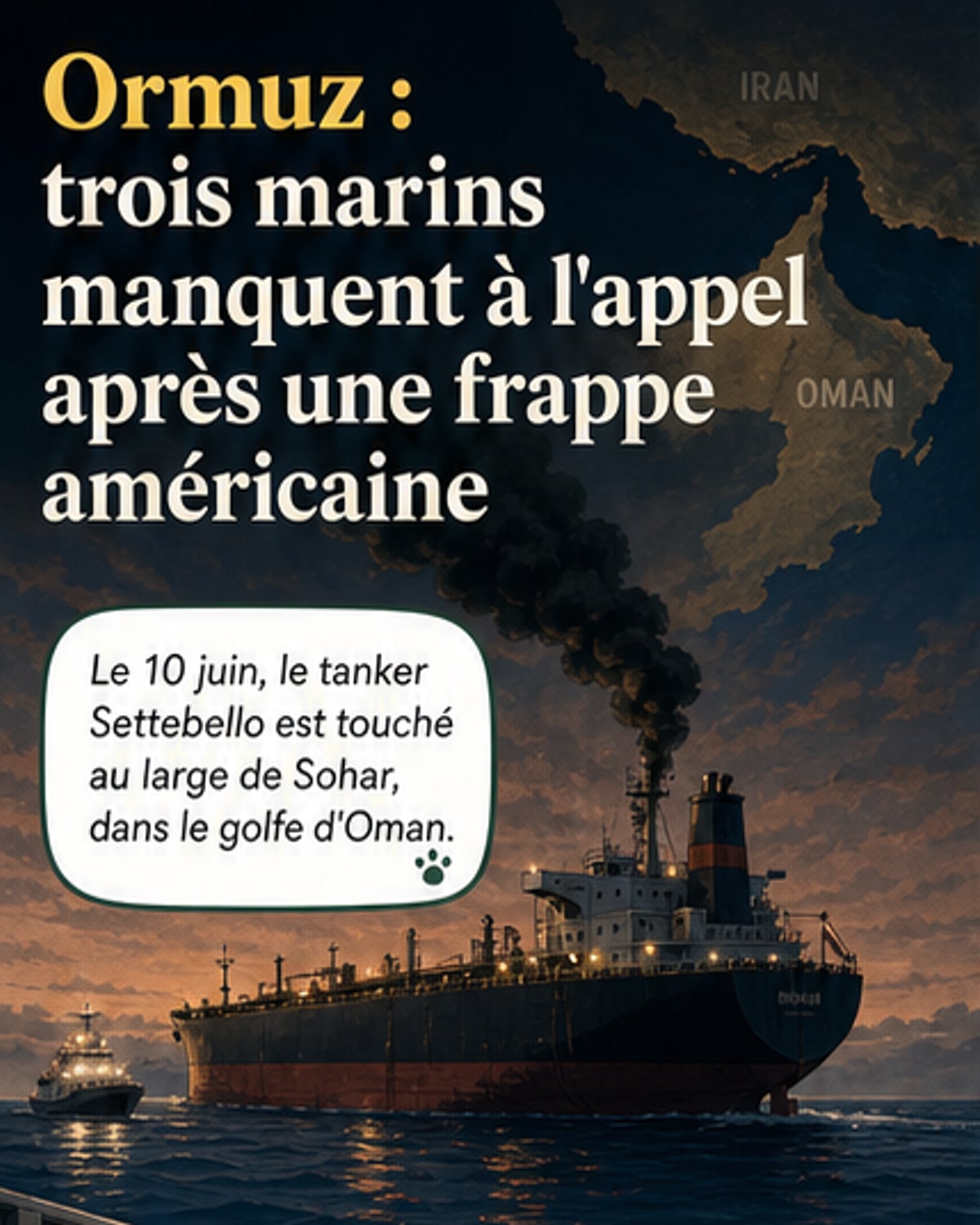 Trois marins disparus après frappe US