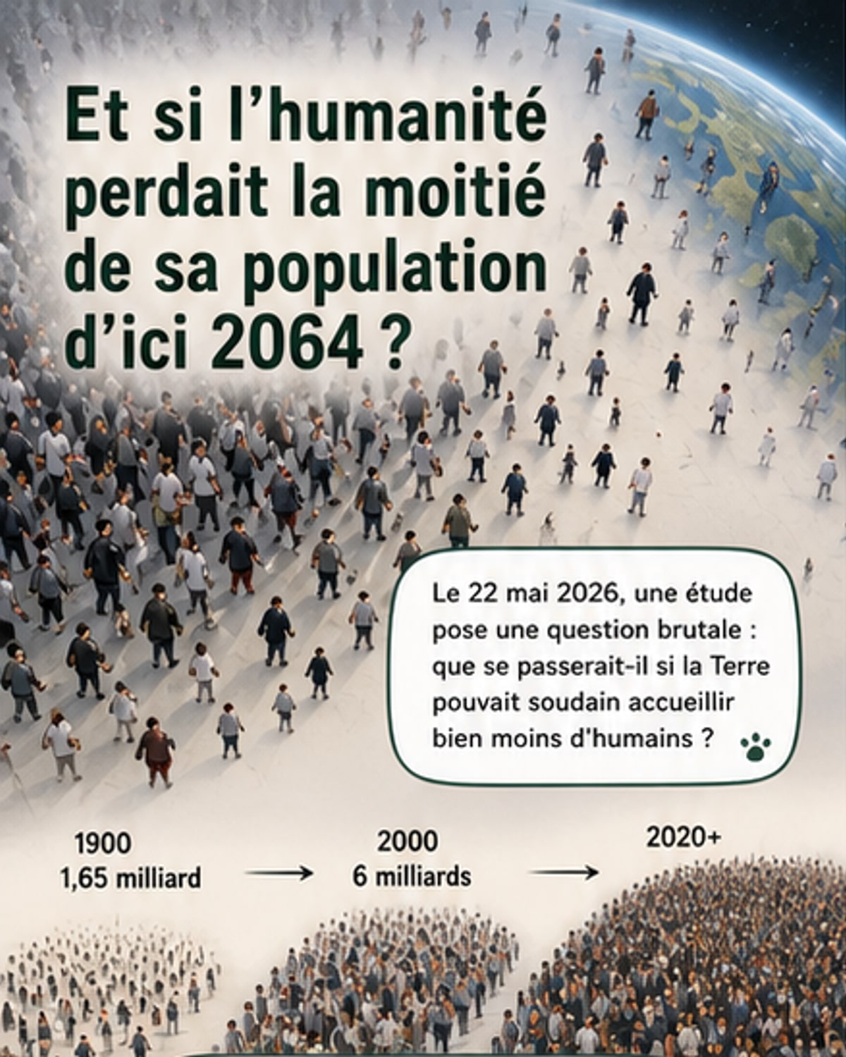 Population divisée par deux d'ici 2064 ?