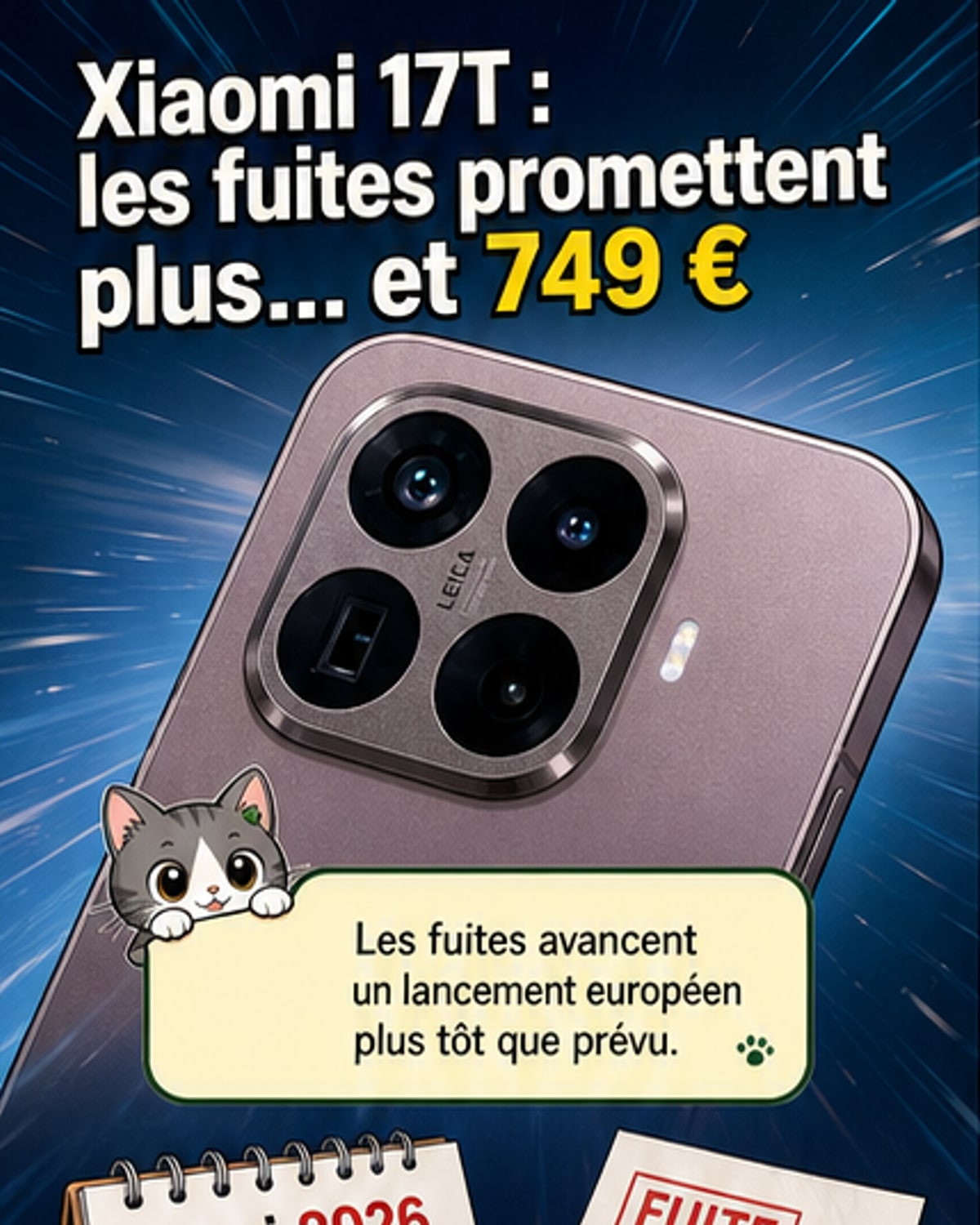 Xiaomi 17T : prix de lancement à 749 € en Europe