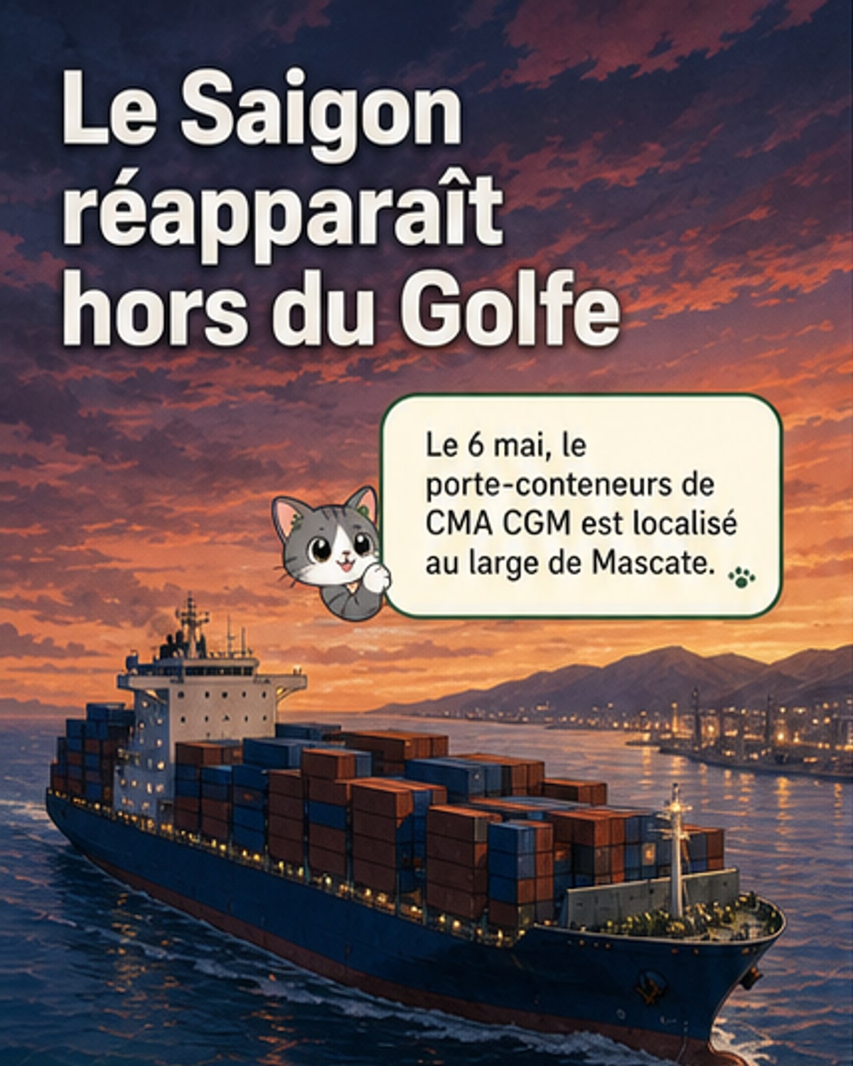 Un navire français sort du Golfe après 24h hors radar