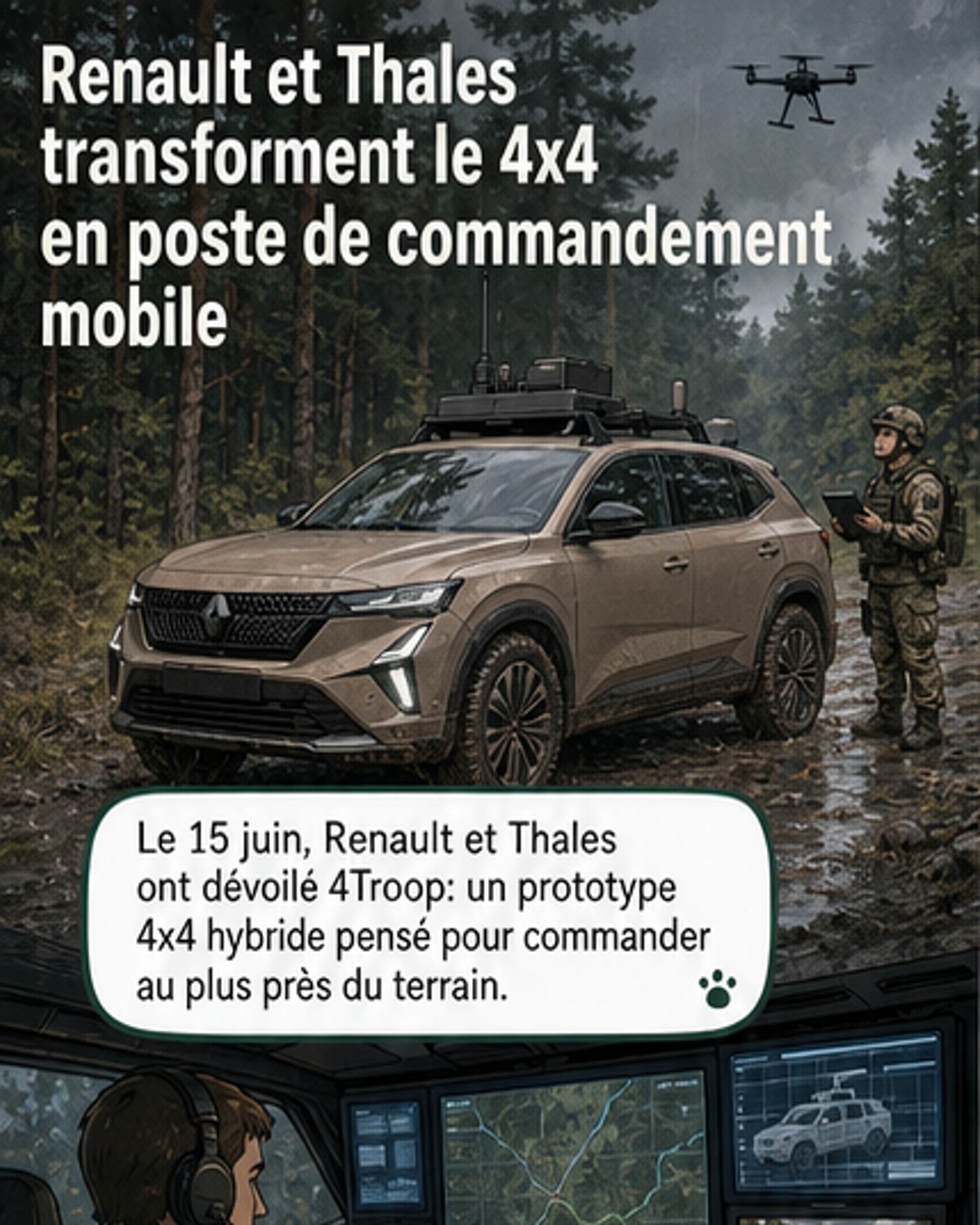 Renault et Thales lancent 4Troop, un poste de commandement mobile