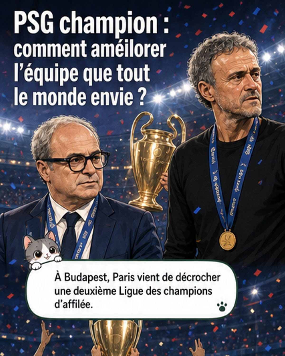 Le PSG après son doublé en Ligue des champions