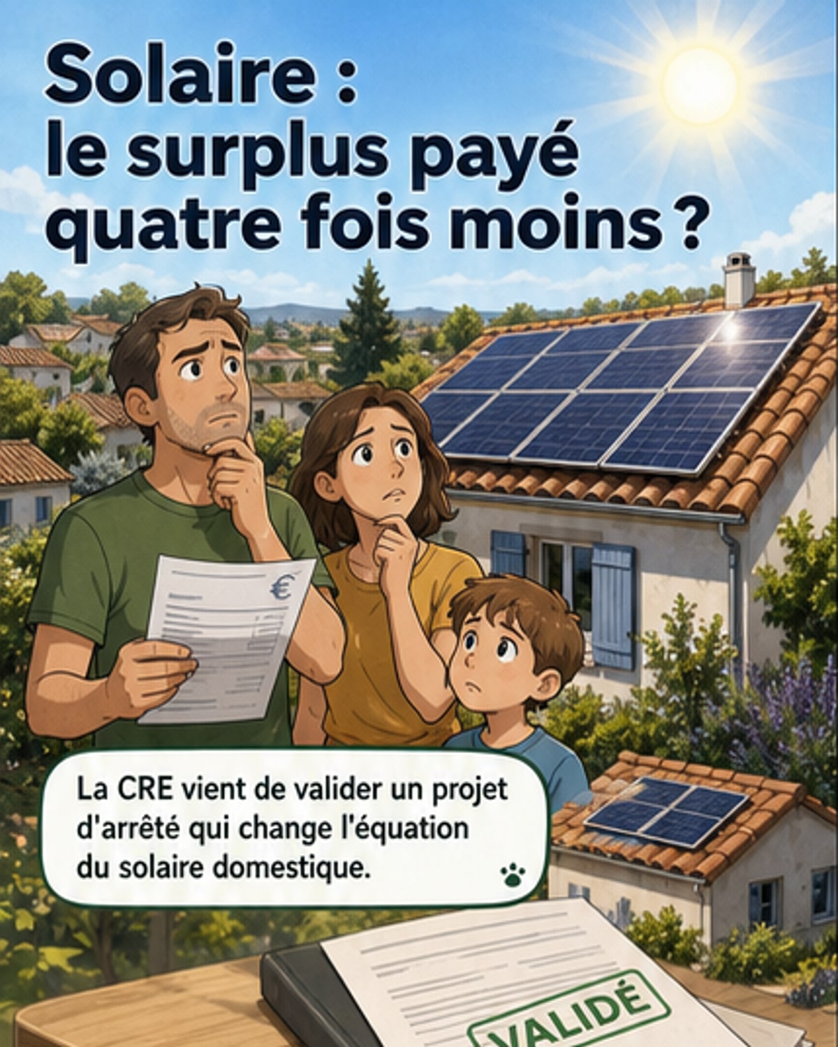 Le rachat du surplus solaire va chuter