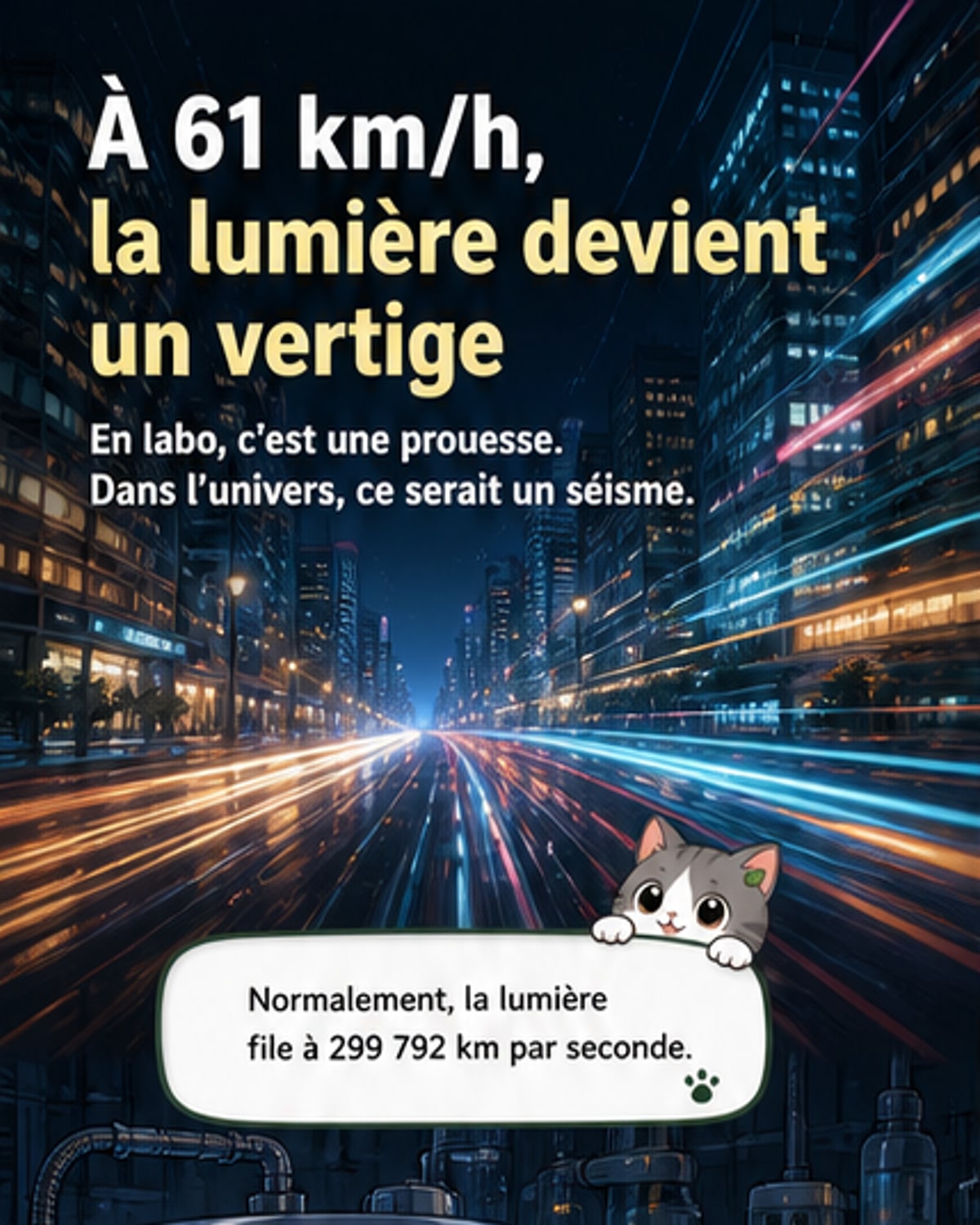 La lumière ralentie à 61 km/h