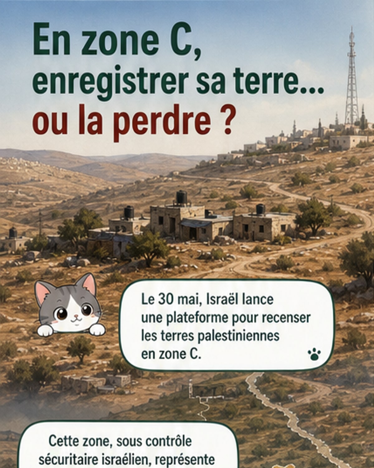 Israël exige l’enregistrement des terres palestiniennes
