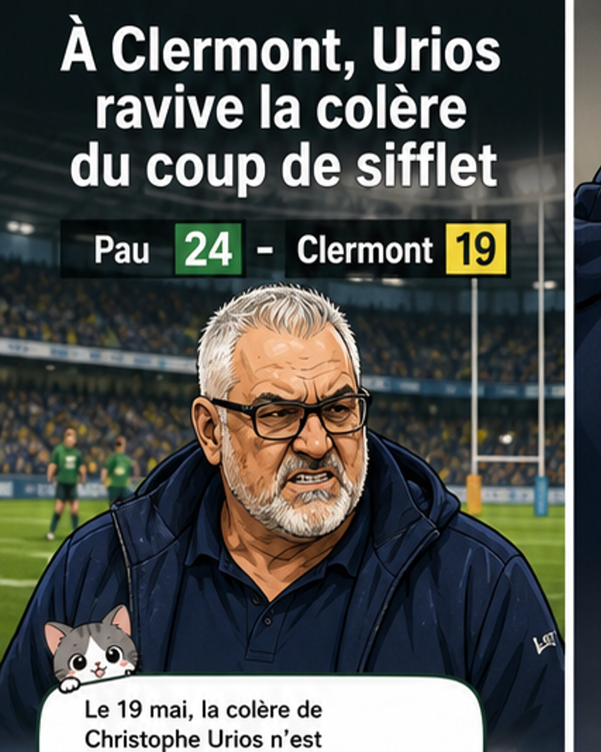 Urios furieux après l’arbitre du match Pau-Clermont