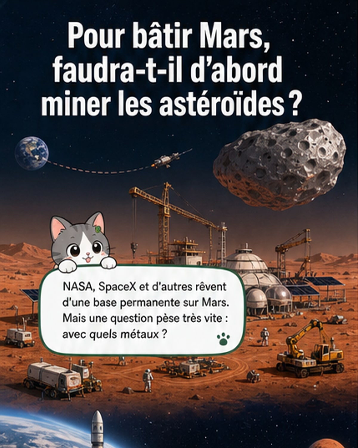 Des astéroïdes pour construire sur Mars ?