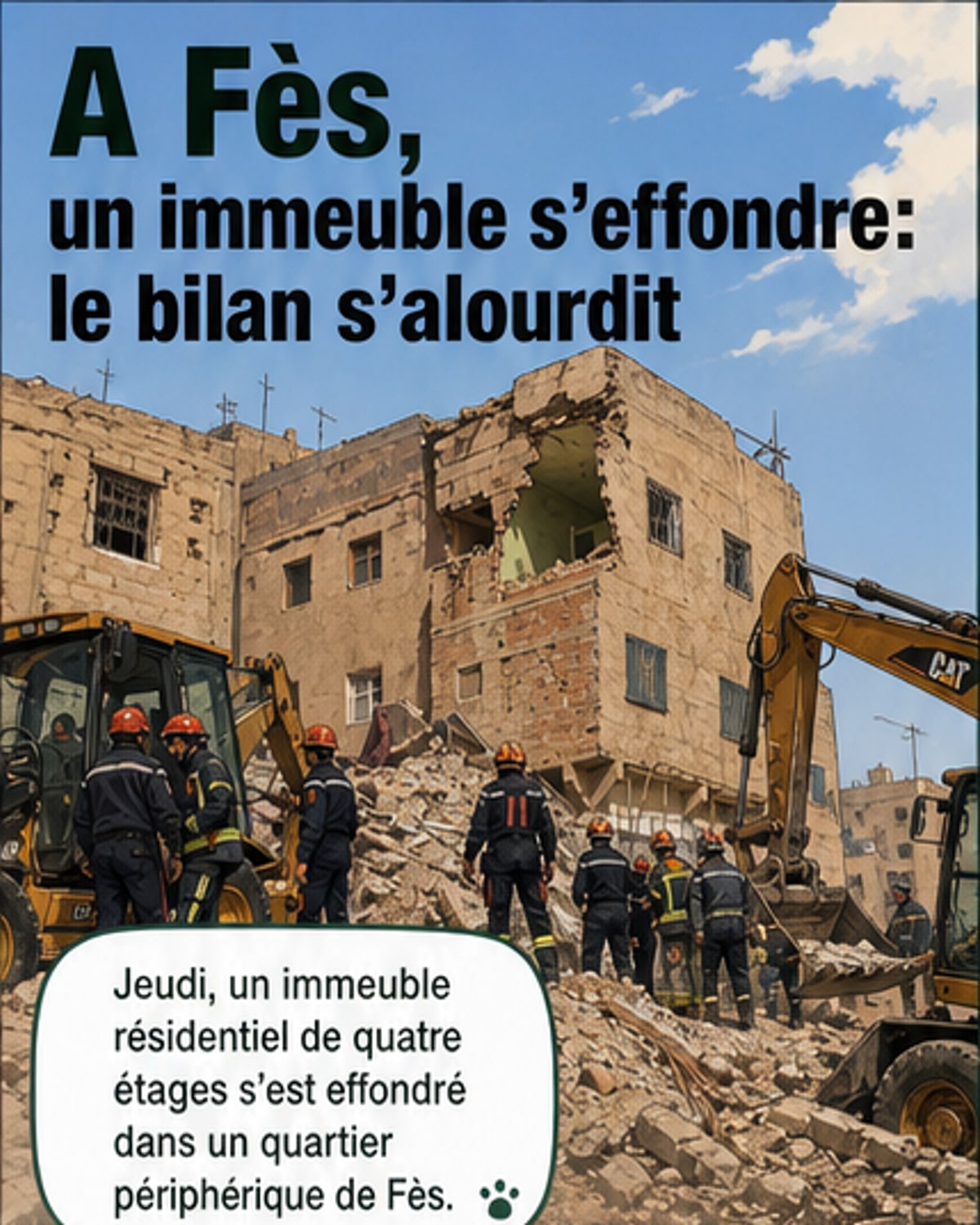 Un immeuble s’effondre à Fès