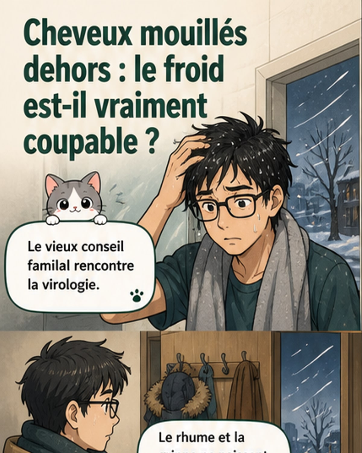 Sortir les cheveux mouillés rend-il malade ?