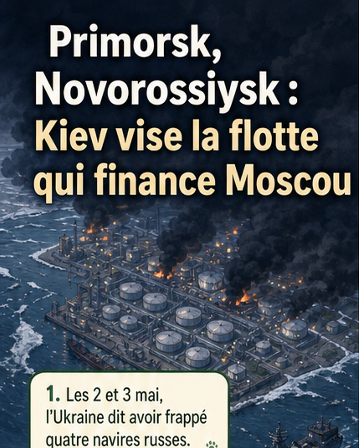 L’Ukraine frappe 4 navires russes