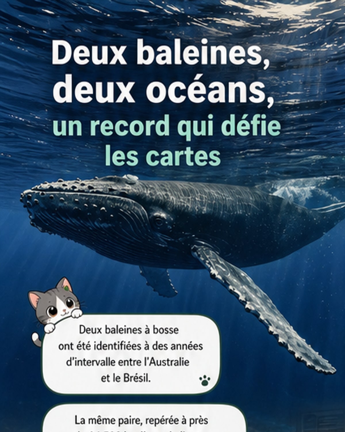 Deux baleines ont traversé 14 500 km dans des sens opposés