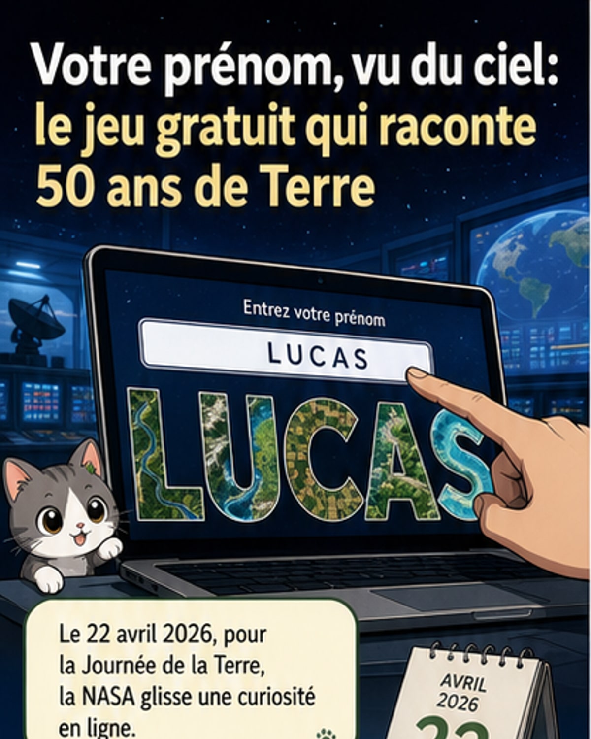 Votre prénom vu depuis l’espace