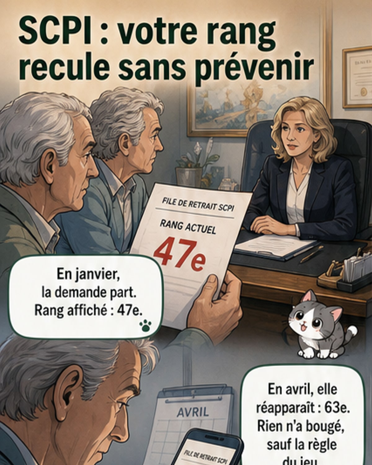 Votre rang de retrait en SCPI recule
