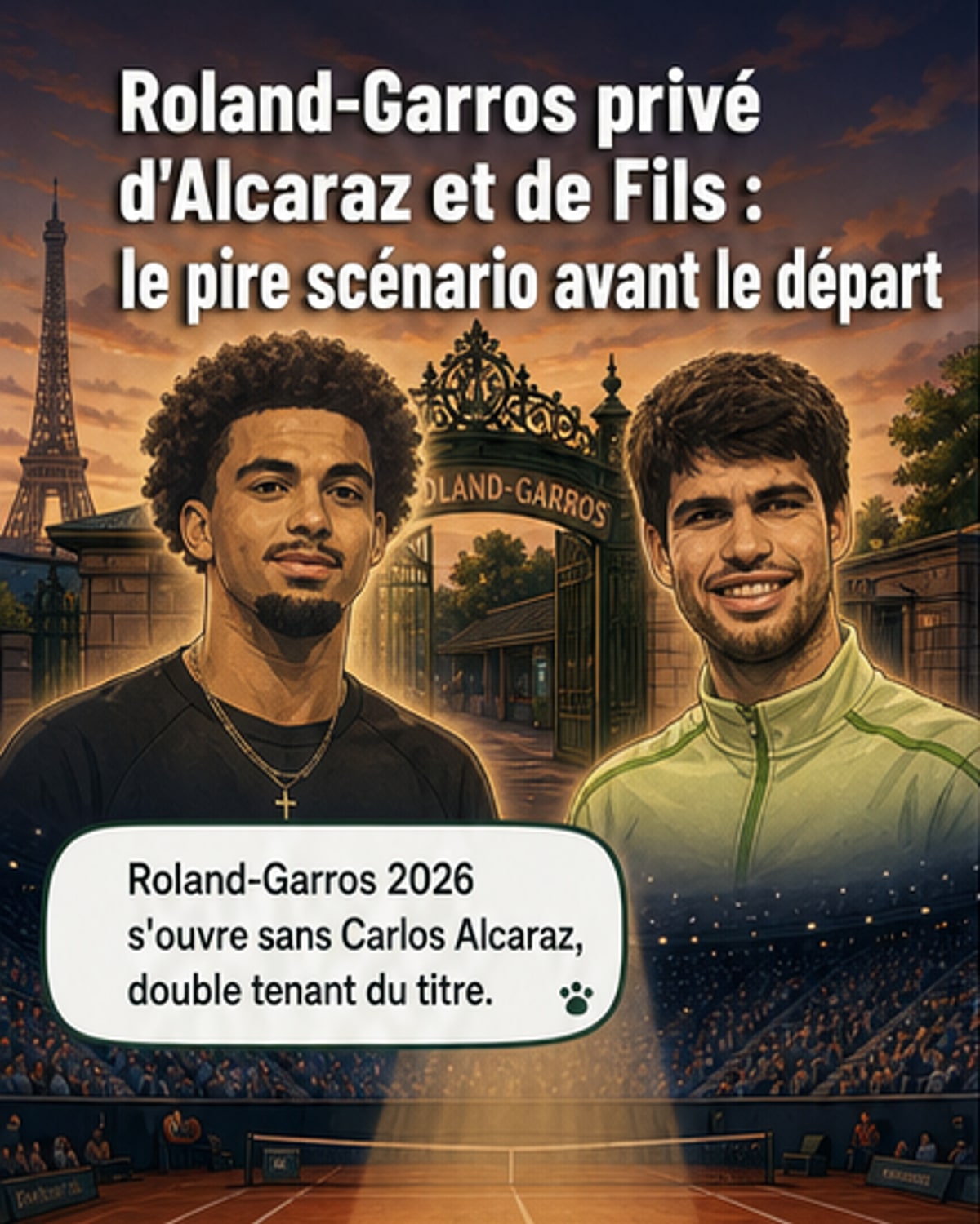 Roland-Garros sans ses deux têtes d'affiche